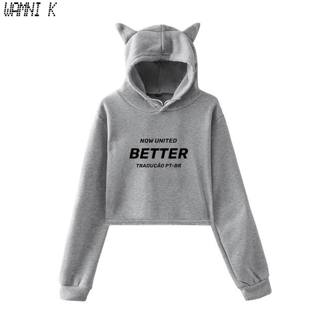 WAMNI 2020 Now United - Better Album Cat Hoodie Women Better Now United Lyrics  Pullover Girl Kawaii Harajuku Tracksui