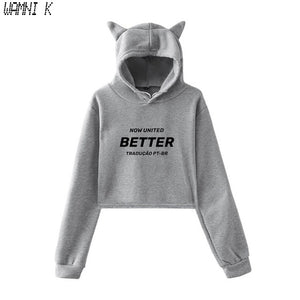 WAMNI 2020 Now United - Better Album Cat Hoodie Women Better Now United Lyrics  Pullover Girl Kawaii Harajuku Tracksui