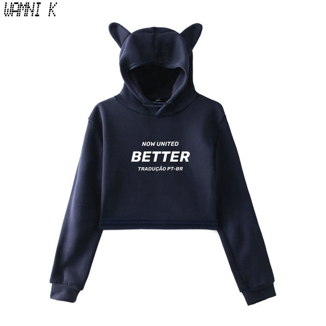 WAMNI 2020 Now United - Better Album Cat Hoodie Women Better Now United Lyrics  Pullover Girl Kawaii Harajuku Tracksui