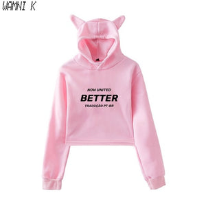 WAMNI 2020 Now United - Better Album Cat Hoodie Women Better Now United Lyrics  Pullover Girl Kawaii Harajuku Tracksui
