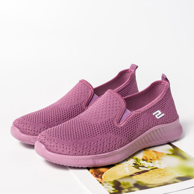 2020 summer women's sneakers slip on soft women's shoes flat casual sock shoes Ladies  Mesh lofaers fashion Vulcanize Shoes