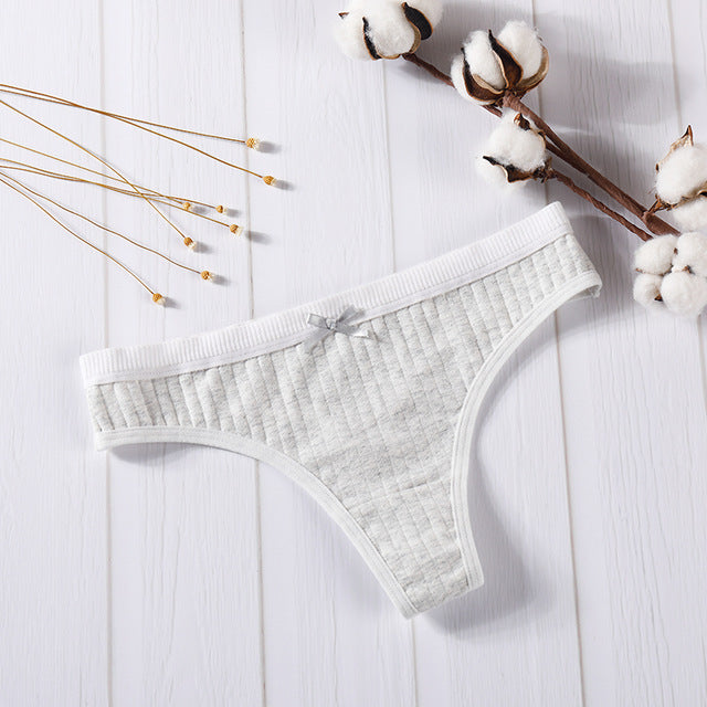 Sexy Lingerie Women's Cotton G-String Thong Panties String Underwear Women Briefs Pants Intimate Ladies Low-Rise 1 piece