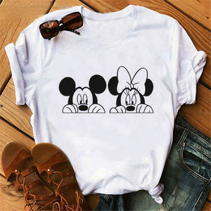 Harajuku Mouse Cartoon Printing T Shirts Women Mickey Graphic Tshirt Summer Short Sleeve Cute Shirt Vogue Tops Female T-Shirts