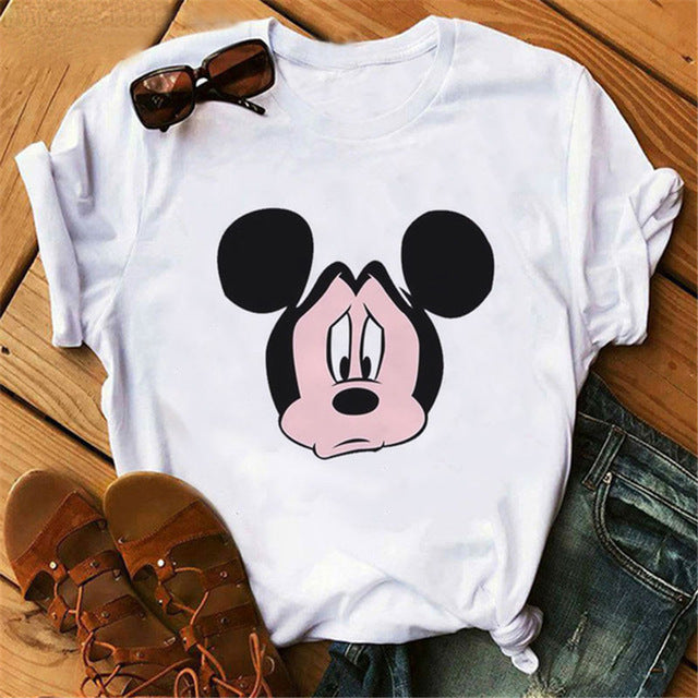 Harajuku Mouse Cartoon Printing T Shirts Women Mickey Graphic Tshirt Summer Short Sleeve Cute Shirt Vogue Tops Female T-Shirts