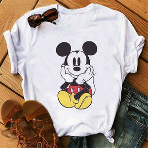 Harajuku Mouse Cartoon Printing T Shirts Women Mickey Graphic Tshirt Summer Short Sleeve Cute Shirt Vogue Tops Female T-Shirts