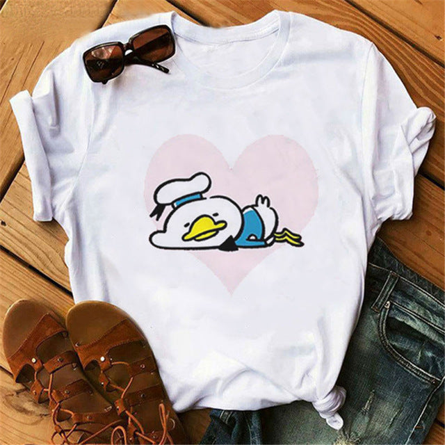 Harajuku Mouse Cartoon Printing T Shirts Women Mickey Graphic Tshirt Summer Short Sleeve Cute Shirt Vogue Tops Female T-Shirts