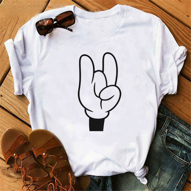 Harajuku Mouse Cartoon Printing T Shirts Women Mickey Graphic Tshirt Summer Short Sleeve Cute Shirt Vogue Tops Female T-Shirts