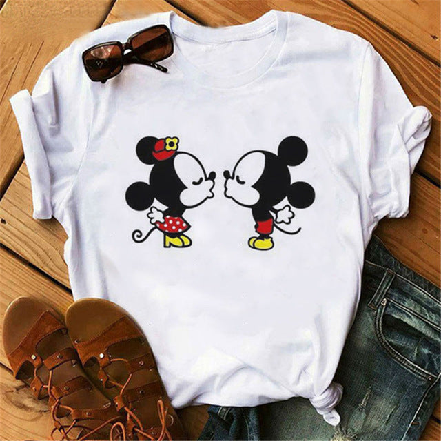 Harajuku Mouse Cartoon Printing T Shirts Women Mickey Graphic Tshirt Summer Short Sleeve Cute Shirt Vogue Tops Female T-Shirts