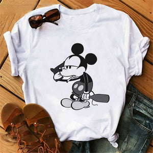 Harajuku Mouse Cartoon Printing T Shirts Women Mickey Graphic Tshirt Summer Short Sleeve Cute Shirt Vogue Tops Female T-Shirts