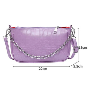 Retro Alligator Pattern Women Messenger Handbags sac PU Leather Street Casual Solid Zipper Shoulder Bags Bolsa Mujer 2020 New