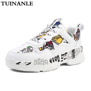 TUINANLE Sneakers Women Summer Woman Casual Fashion Shoes Graffiti Flats Ladies Vulcanized Shoes White Sneakers Zapatos Mujer