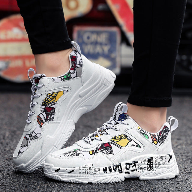 TUINANLE Sneakers Women Summer Woman Casual Fashion Shoes Graffiti Flats Ladies Vulcanized Shoes White Sneakers Zapatos Mujer