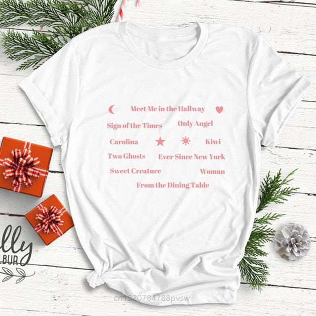 Female T-Shirt Fine Line Love on Tour Women Tshirt Harajuku Shirt Short Sleeve Tee Shirts Hip Hop Harry Styles Women T-shirts