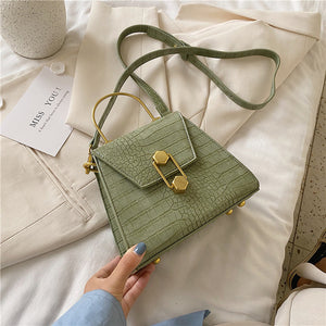 Iron Handle Design Crocodile Pattern MINI PU Leather Crossbody Bags For Women 2020 Shoulder Handbags Female Travel Chain Bag