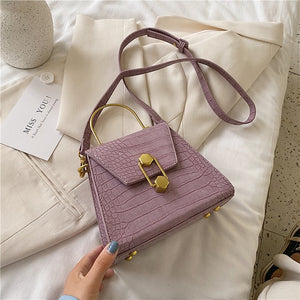 Iron Handle Design Crocodile Pattern MINI PU Leather Crossbody Bags For Women 2020 Shoulder Handbags Female Travel Chain Bag