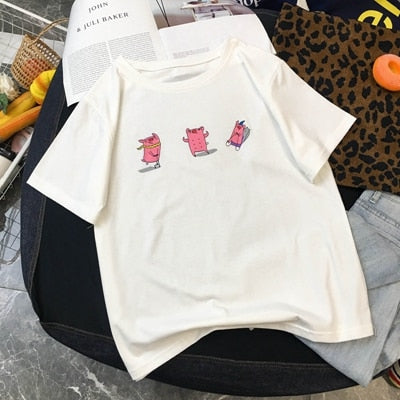 Summer Women T Shirts Leopard Mouse Cartoon Printing Tshirt Mickey Ear Short Sleeve Cute Tee Shirt Vogue Tops Female T-shirts