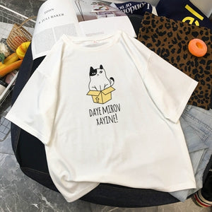 Summer Women T Shirts Leopard Mouse Cartoon Printing Tshirt Mickey Ear Short Sleeve Cute Tee Shirt Vogue Tops Female T-shirts