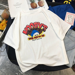 Summer Women T Shirts Leopard Mouse Cartoon Printing Tshirt Mickey Ear Short Sleeve Cute Tee Shirt Vogue Tops Female T-shirts