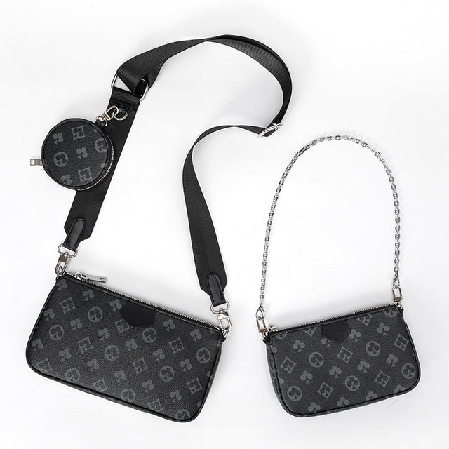 Fashion Brand Designer 3-IN-1 Messenger Handbag Tote Leather Floar Crossbody Handbag Tote Clutch New Shoulder Bag Clutch Totes