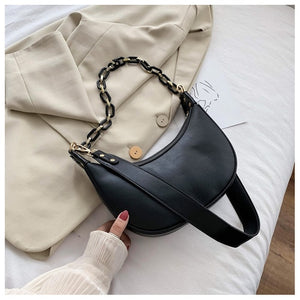 Solid Color PU Leather Shoulder Crossbody Bags For Women 2020 Small Cross Body Bag Travel Chain Handbags and Purses