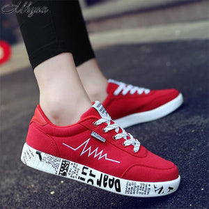 Mhysa 2019 New spring and autumn fashion vulcanized shoes sports shoes ladies lace casual shoes breathable canvas shoes C0038