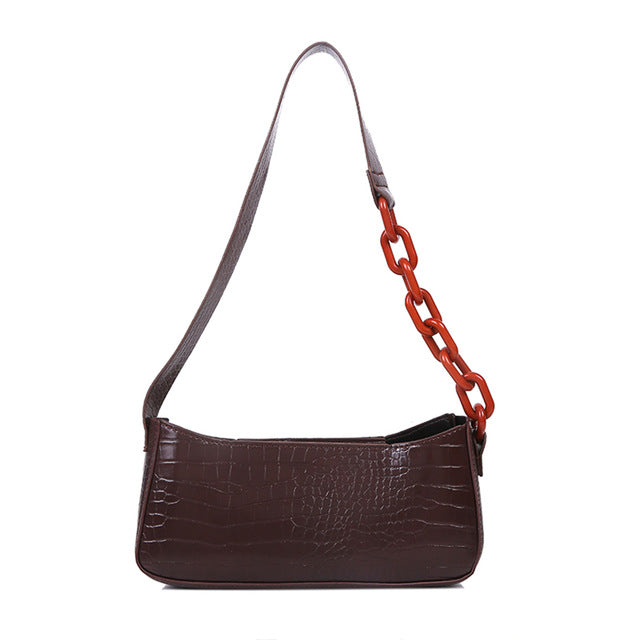 Retro Alligator Pattern Women Shoulder Bags PU Leather Casual Trendy Subaxillary Bags Bolsa Mujer 2020 New Designer Schoudertas