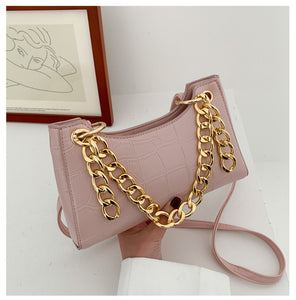 Purple Tote Bags For Women Vintage Handbag Mini Leather Shoulder Bag Retro Women Bag Stone Pattern Female Purse